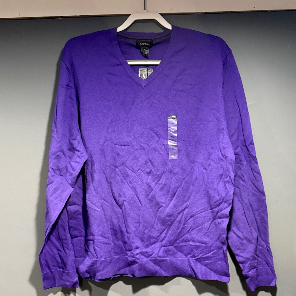 Alfani Rich Purple V-Neck Sweater